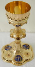 Solid silver gilt antique French Gothic Chalice.
